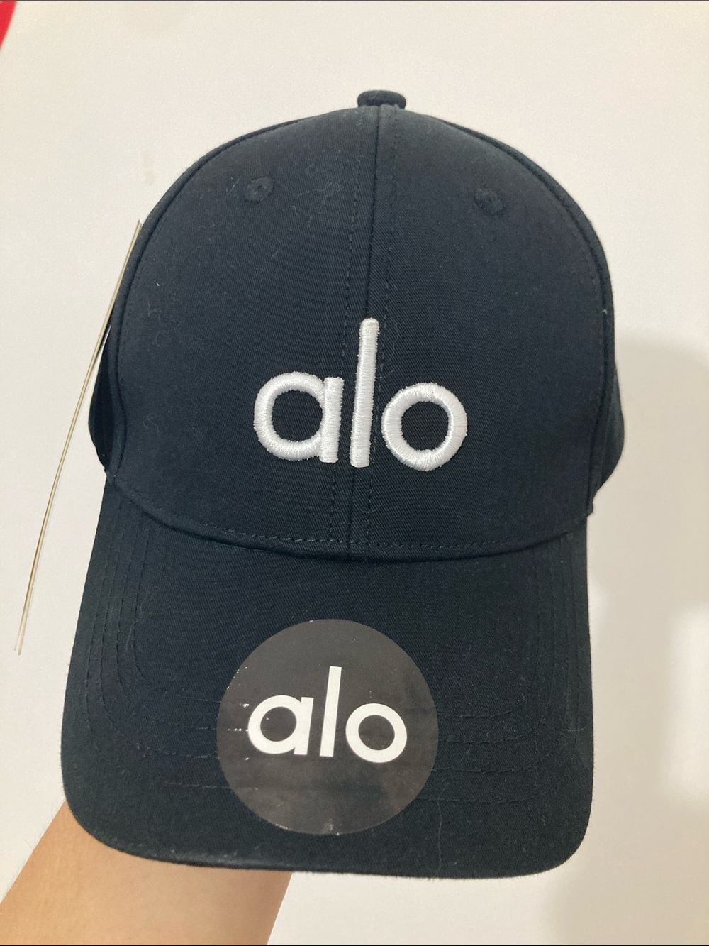 ALO Yoga Kids Black Baseball Cap with White Logo